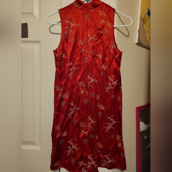 Red Asian Satin Dress size 5 - Picture 2 of 2